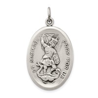 Sterling Silver Antiqued Reversible St. Michael Medal view 1