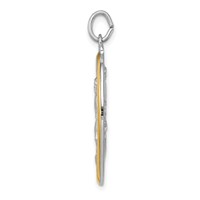 Sterling Silver Reversible Platinum-plated & Vermeil St. Michael Medal view 2