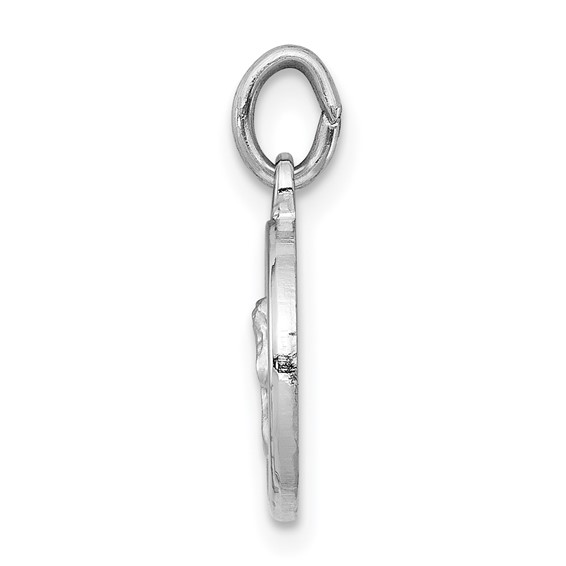 Sterling Silver Platinum-plated Angel Medal Charm