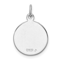 Sterling Silver Platinum-plated Plain Back Angel Medal view 4