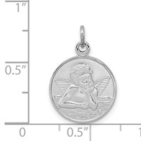 Sterling Silver Platinum-plated Plain Back Angel Medal view 3