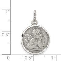 Sterling Silver Antiqued Raphael Angel Charm view 3