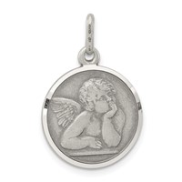 Sterling Silver Antiqued Raphael Angel Charm view 1