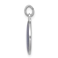 Sterling Silver Platinum-plated Blue Epoxy Angel Charm view 2