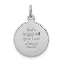 Sterling Silver Platinum-plated Blue Epoxy Angel Charm view 3