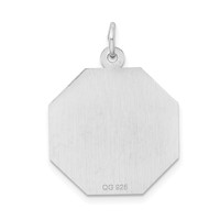 Sterling Silver Rhodium-plated Ill Never Stop Loving You Charm with Satin Back Stop Sign view 3