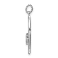Sterling Silver Platinum-plated Ichthus Fish Charm view 2