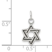 Sterling Silver Antiqued Star of David Charm view 3