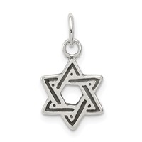 Sterling Silver Antiqued Star of David Charm view 1