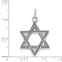 Sterling Silver Antiqued Star of David Charm view 3
