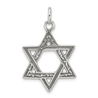 Sterling Silver Antiqued Star of David Charm view 1