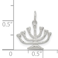 Sterling Silver Menorah Charm view 3