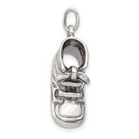 Sterling Silver Antiqued Baby Shoe Pendant view 2