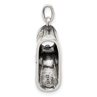 Sterling Silver Antiqued Baby Shoe Pendant view 4