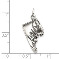 Sterling Silver Antiqued Baby Shoe Pendant view 3