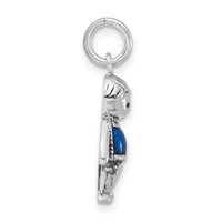 Sterling Silver Polished & Antiqued Blue Enameled Boy Charm view 2