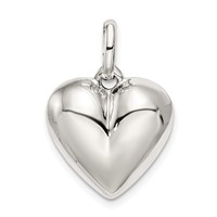 Sterling Silver Puffed Heart Charm view 1