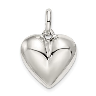 Sterling Silver Puffed Heart Charm