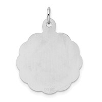 Sterling Silver Rhodium-plated Confirmation Disc Charm view 3