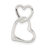 Sterling Silver Double Heart Pendant view 3