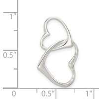 Sterling Silver Double Heart Pendant view 4