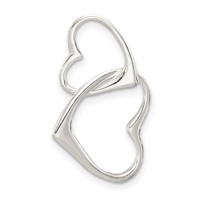 Sterling Silver Double Heart Pendant view 1