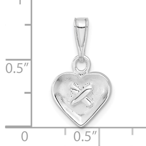 Sterling Silver Heart X Pendant