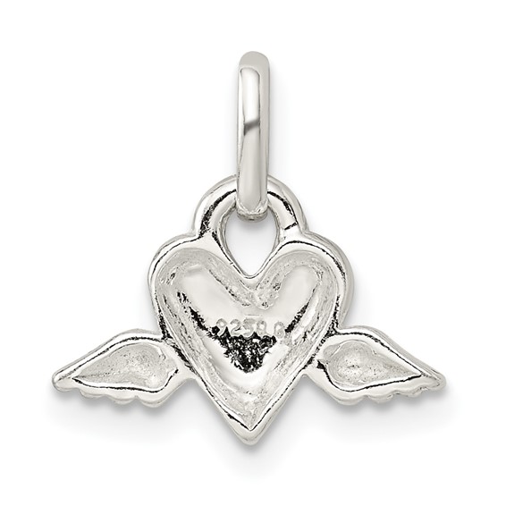 Sterling Silver Heart w/Wings Charm
