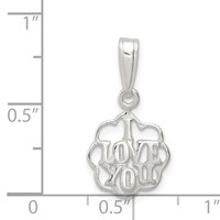 Sterling Silver I Love You Charm view 3