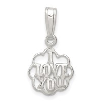 Sterling Silver I Love You Charm view 1