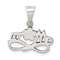 Sterling Silver Antiqued Mom Charm view 4