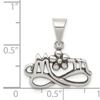 Sterling Silver Antiqued Mom Charm view 3