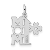 Sterling Silver Rhodium-plated Polished # 1 Mom Charm view 3