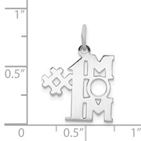 Sterling Silver Rhodium-plated Polished # 1 Mom Charm view 4