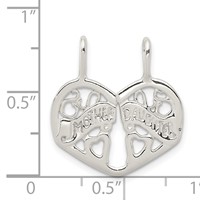 Sterling Silver Polished Mother Daughter 2-Piece Break-Apart Charm view 3