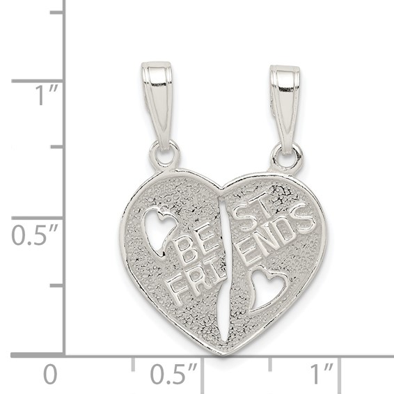 Sterling Silver Best Friends Break apart Heart