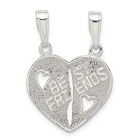 Sterling Silver Best Friends Break Apart Heart view 1