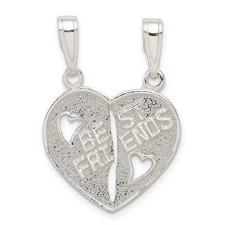 Sterling Silver Best Friends Break apart Heart