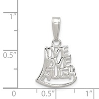 Sterling Silver Live, Love, Laugh Pendant view 3