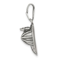 Sterling Silver Antiqued Fireman's Helmet Charm view 2