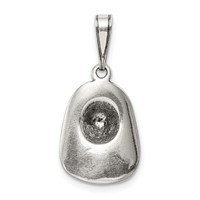 Sterling Silver Antiqued Fireman's Helmet Charm view 4