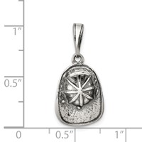 Sterling Silver Antiqued Fireman's Helmet Charm view 3
