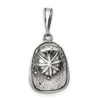 Sterling Silver Antiqued Fireman's Helmet Charm view 1