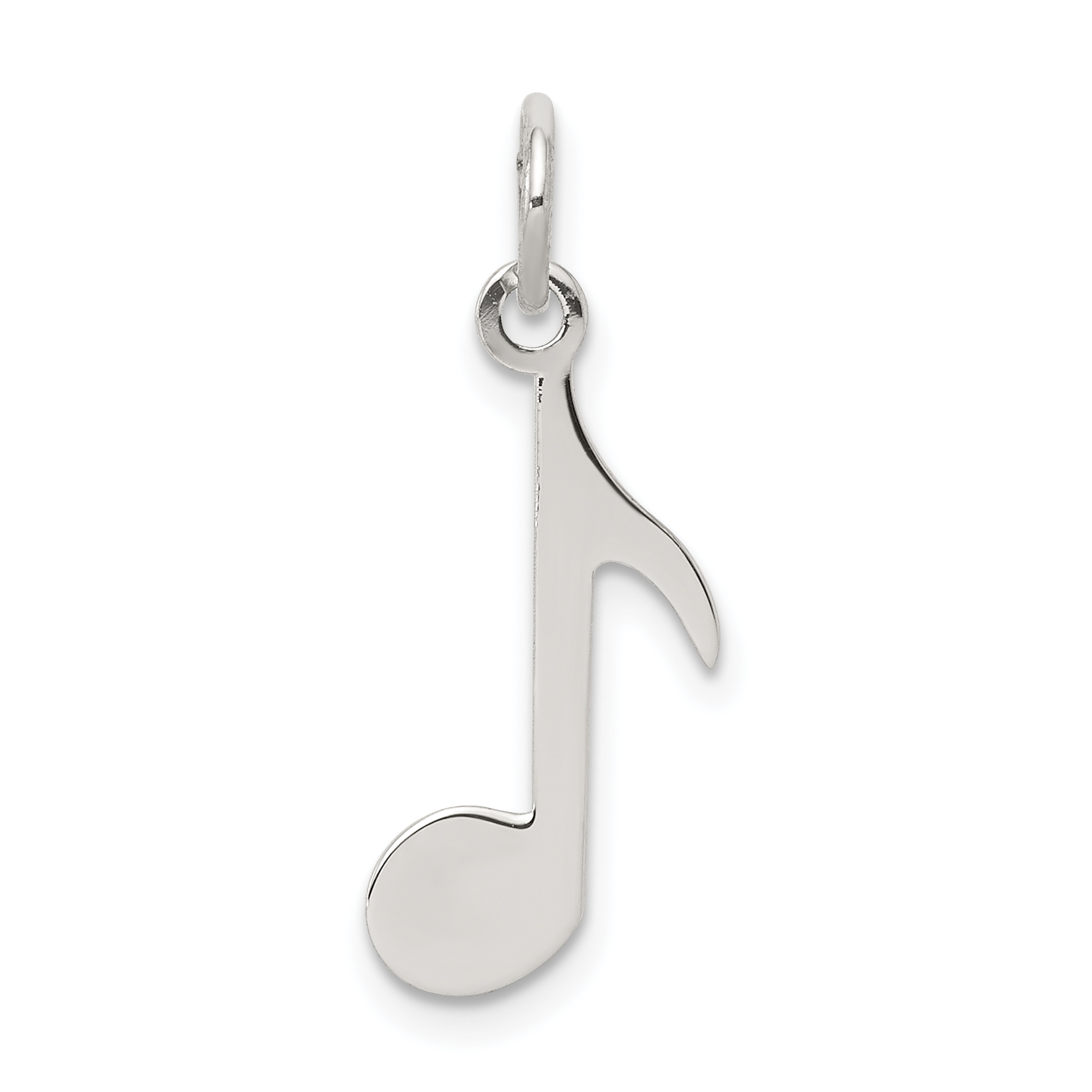 Sterling Silver Rhodium-plated Musical Note Polished Charm (QC3758)