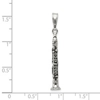 Sterling Silver Antiqued Clarinet Charm view 3