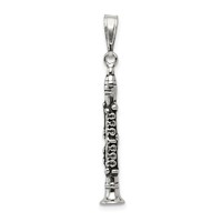Sterling Silver Antiqued Clarinet Charm view 1