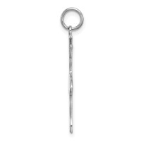 Sterling Silver Rhodium-plated Ballerina Polished Charm view 2