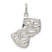 Sterling Silver Comedy Tragedy Charm view 1