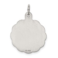 Sterling Silver Rhodium-plated Cross Disc Charm view 4