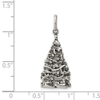 Sterling Silver Antiqued Christmas Tree Charm view 3